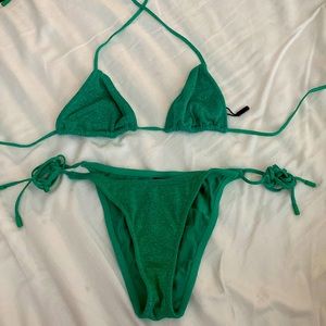 Triangl green sparkle bikini set. Top: medium Bottom: Small.